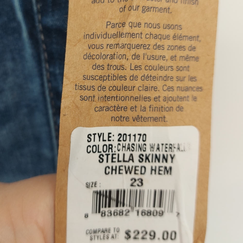 True Religion Stella Skinny Chewed Hem Size 23 Blue - Picture 3 of 6
